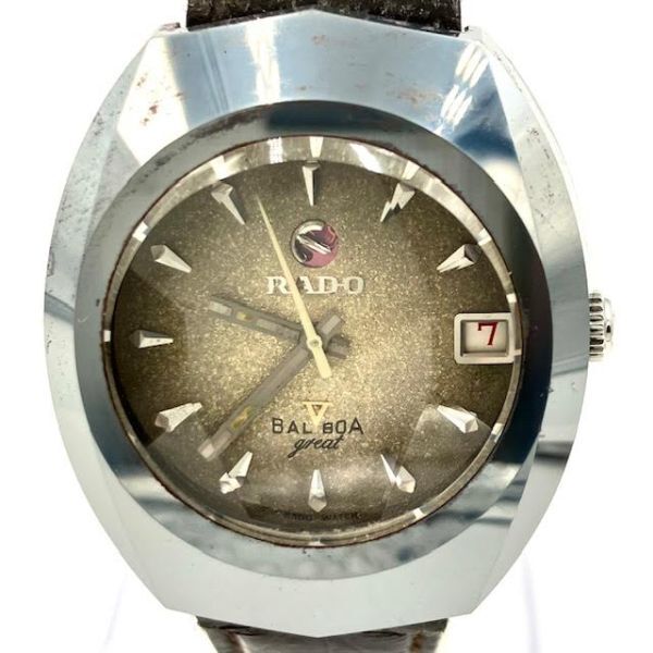 仙19 RADO BALBOAＶ 腕時計 デイト 自動巻き カットガラス アナログ 3針 ラドー バルボアV ラウンドの画像1
