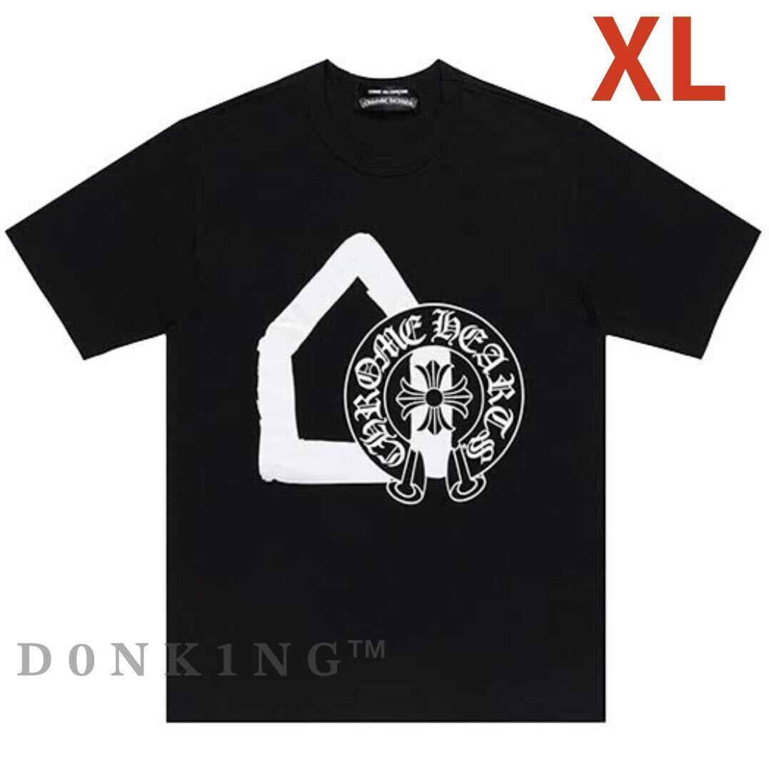 コムデギャルソン DOVER STREET MARKET ドーバーストリートマーケット 別注 限定 クロムハーツ CHROME HEARTS ロゴ Tシャツ 黒 ブラック XL