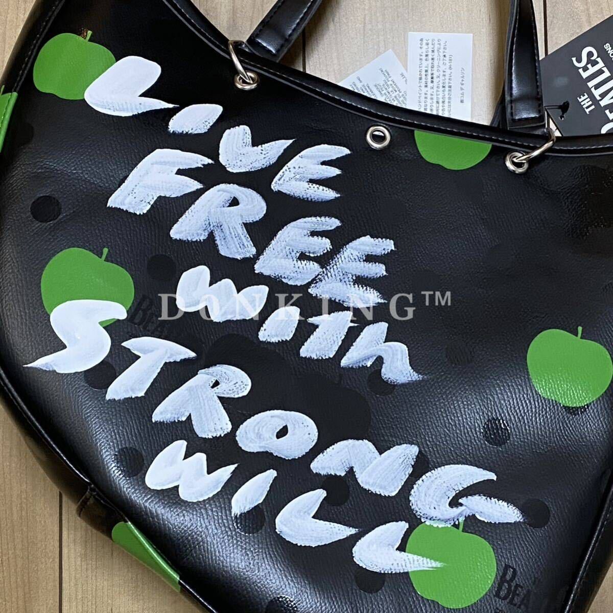 コムデギャルソン COMME des GARCONS 青山限定 ビートルズ BEATLES ボートバッグ LIVE FREE WITH STRONG WILL メッセージ ハンドペイント