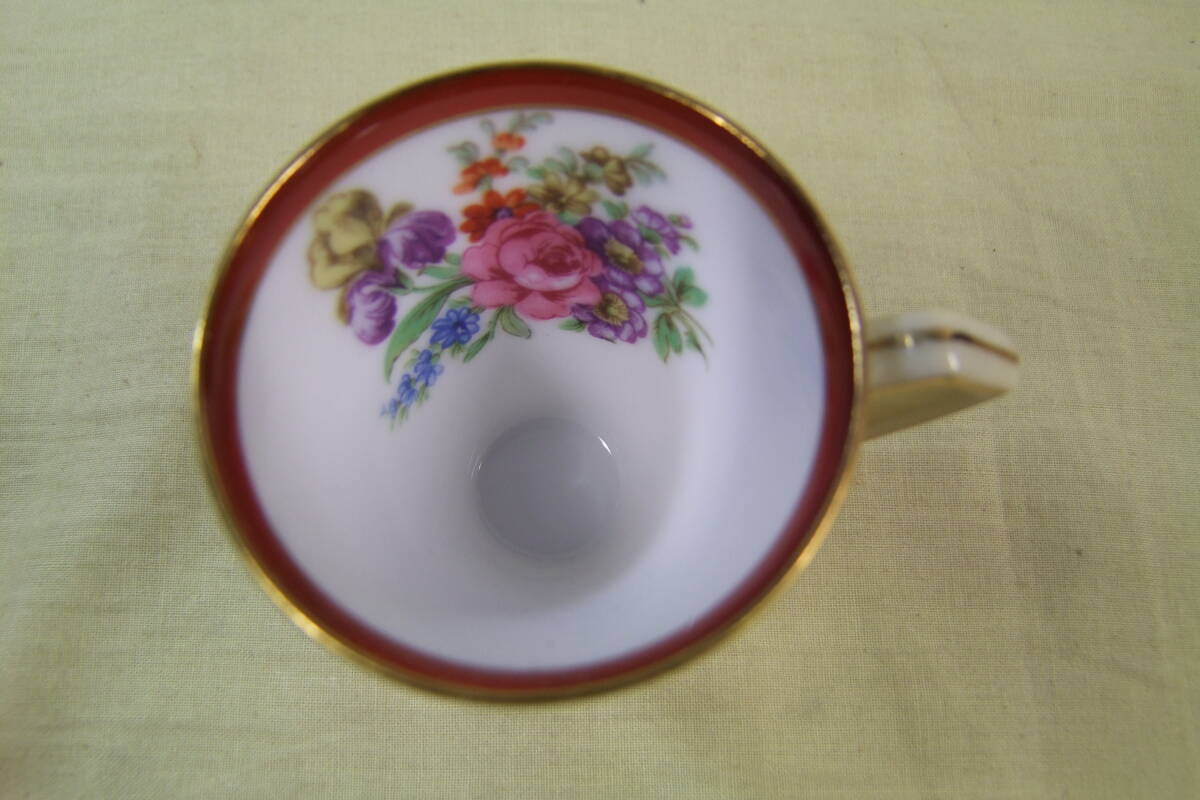 Noritake ノリタケ マルキ印 デミタスカップ＆ソーサー ６客 金彩・内花柄の画像7