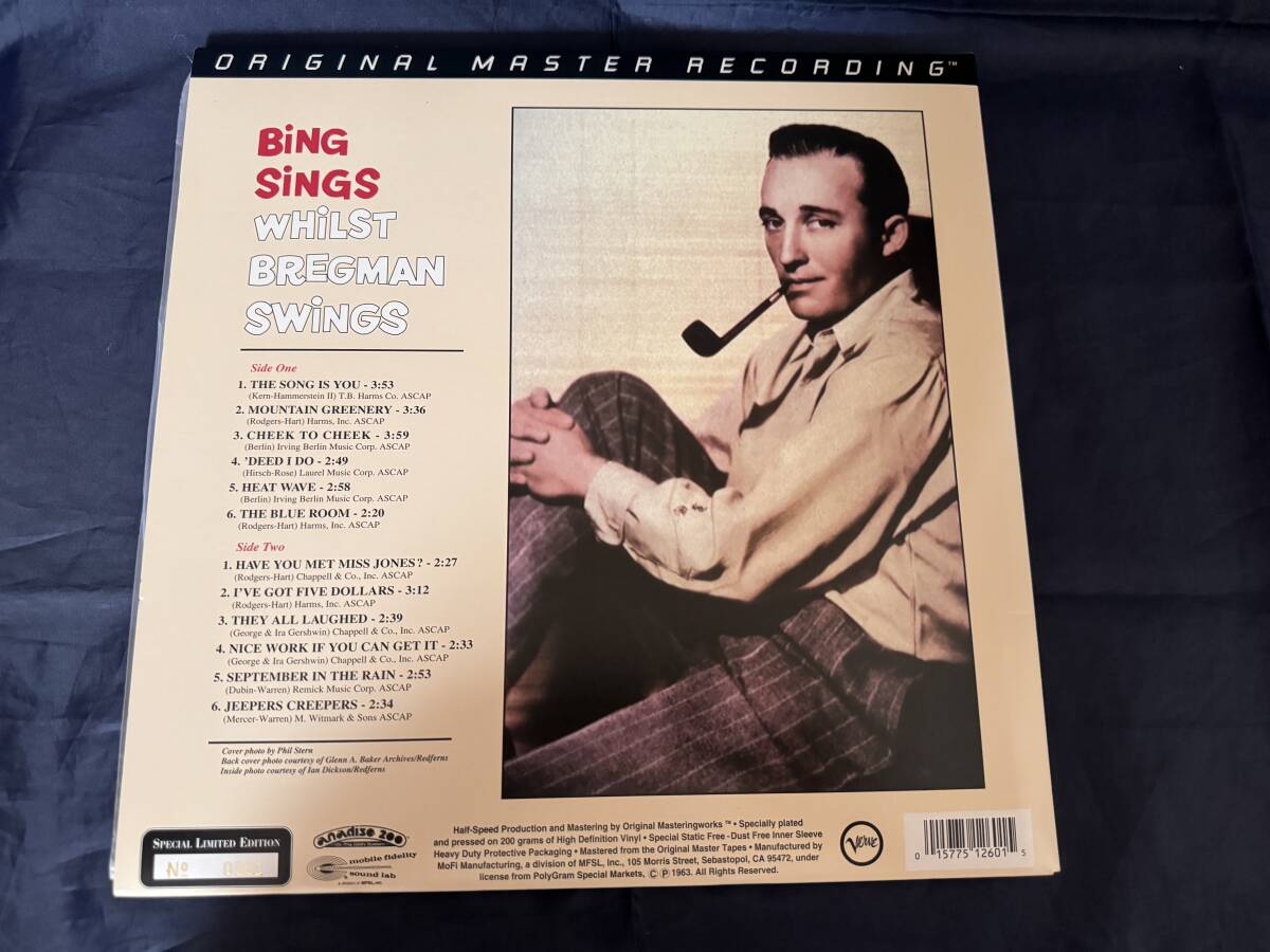 MFSL1-260 高音質重量盤 Mobile Fidelity Sound Lab モービル・フィディリティ盤 ビング・クロスビー Bing Sings Whilst Bregman Swings_画像2