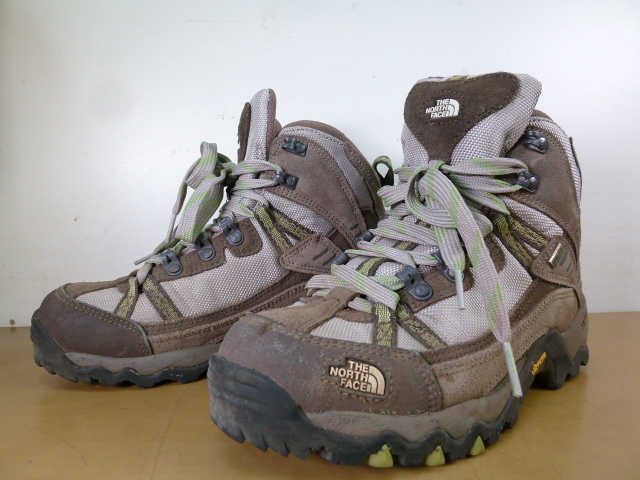 THE NORTH FACE [ザノースフェイス] トレッキングシューズ 24.0cm W Chamlang GTX ストリンググレー×フンギブラウン NFW70930 中古 現状_画像2