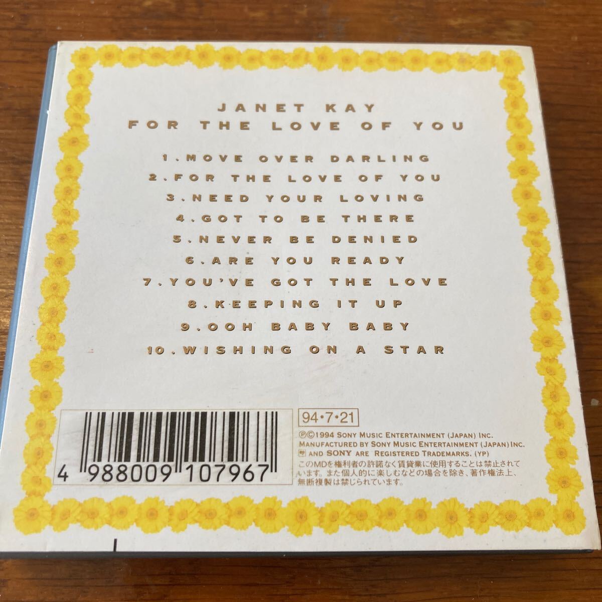 ジャネット・ケイ JANET KAY / For The Love Of You 洋楽 MD ミニディスク Mini Disc レア 希少_画像2