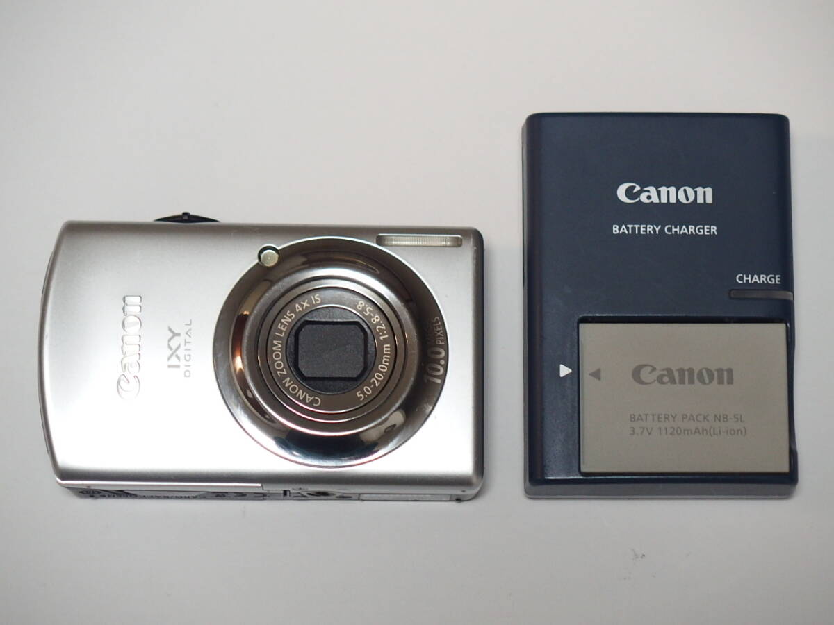 Canon キヤノン IXY DIGITAL 920 IS （シルバー）純正バッテリー・充電器付属　動作確認済_出品物一式