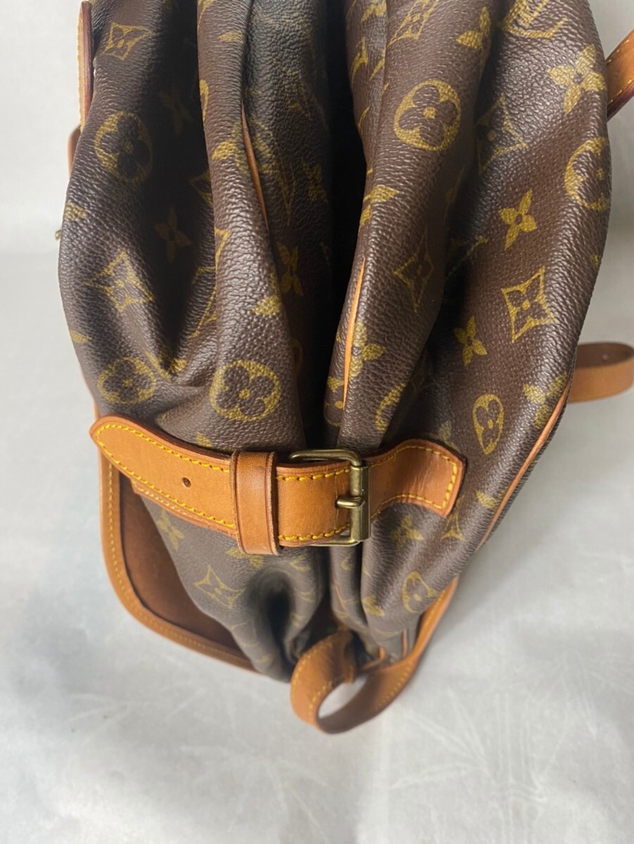 LOUIS VUITTON ルイヴィトン ショルダーバッグ モノグラム ブラウン ソミュール 43 M42252 ゴールド 良品 中古