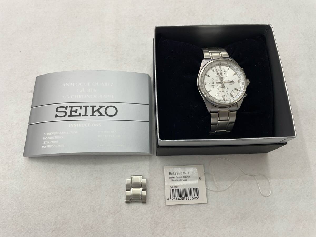 #1429 SEIKO/セイコー CHRONOGRAPH 8T67-00L0 クロノグラフ QZ 腕時計 稼働品 コマ付の画像1