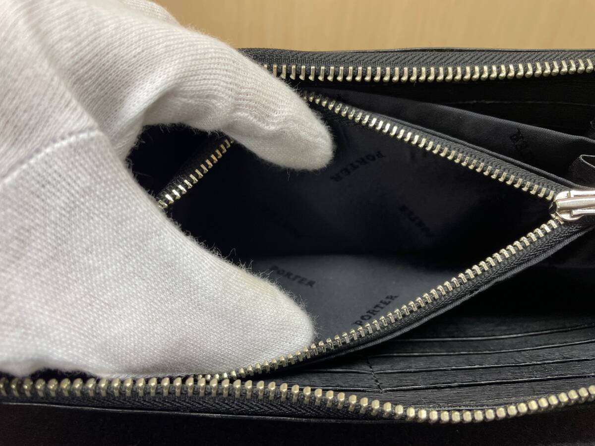 #1986 PORTER/ Porter purse black / black long wallet Yoshida bag 
