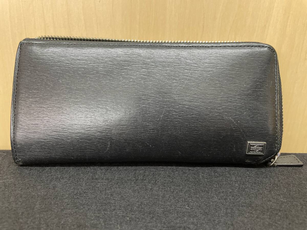 #1986 PORTER/ Porter purse black / black long wallet Yoshida bag 