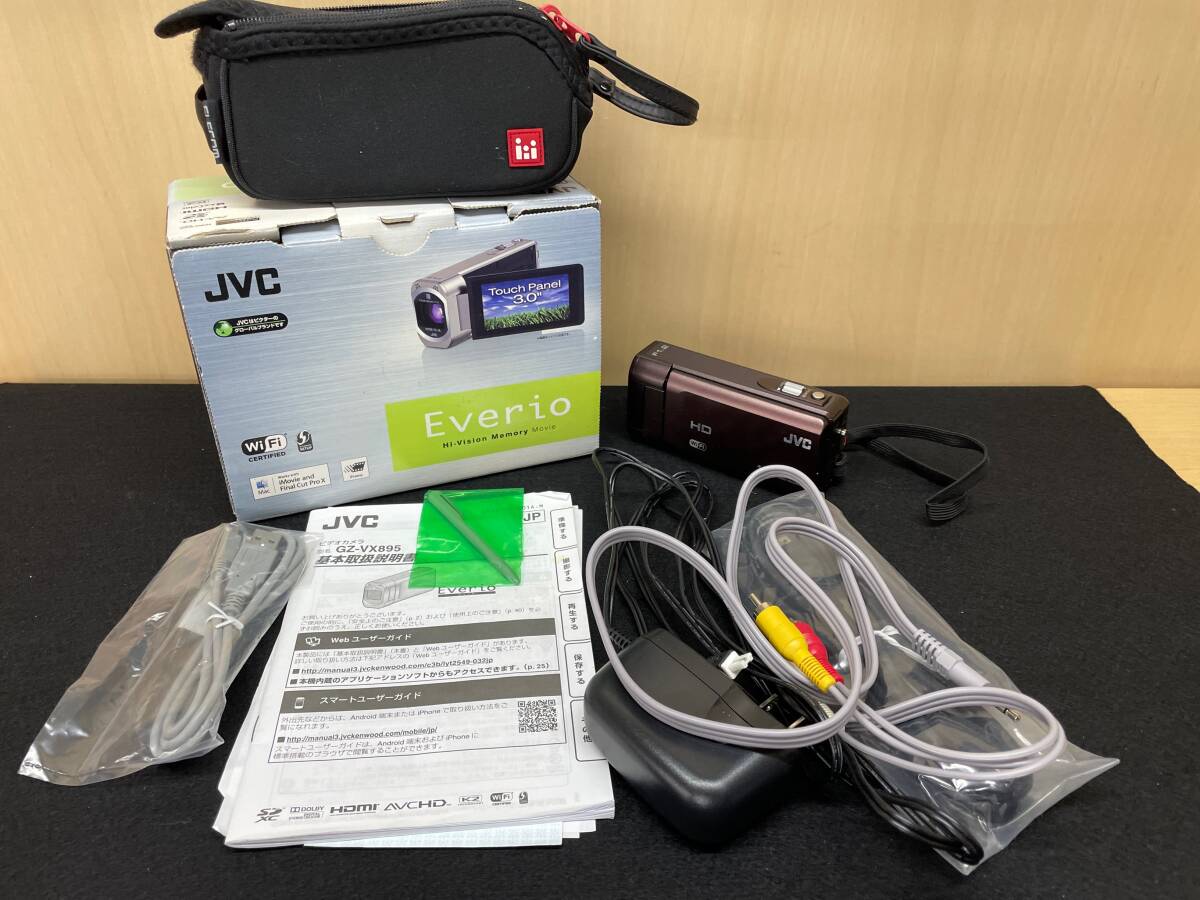 #2191 JVC Everio GZ-VX895-T ビデオカメラ ハイビジョンメモリームービー 通電確認済_画像1