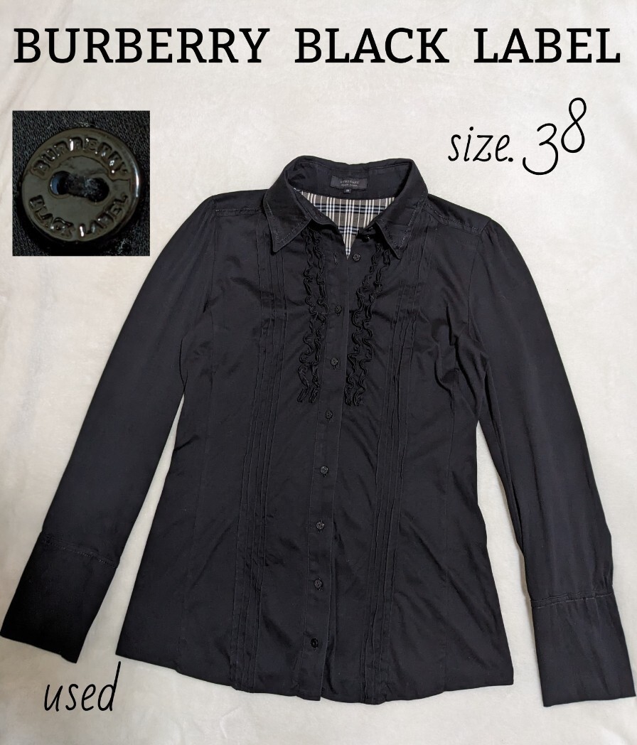 BURBERRY BLACK LABEL フリル長袖シャツ 38 M バーバリー BURBERRY BLACK LABEL フリル長袖シャツ 38 M バーバリー