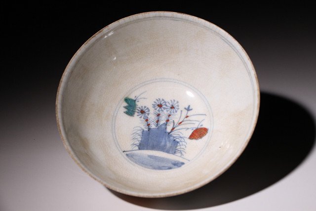 博物館展示品　来歴有　315　明時代　成化年製色絵碗　径約12.5cm　(検)茶碗 唐物 中国美術 古玩_画像5