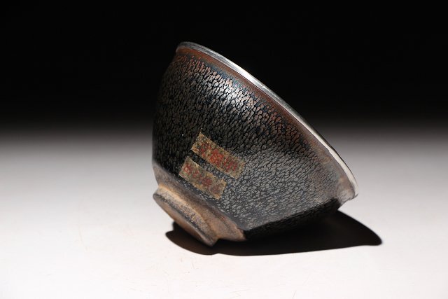 博物館展示品 来歴有 468 宋時代 銀覆輪天目茶碗 径約12.6cm (検)変釉 油滴天目 茶器 茶道具 中国美術の画像8