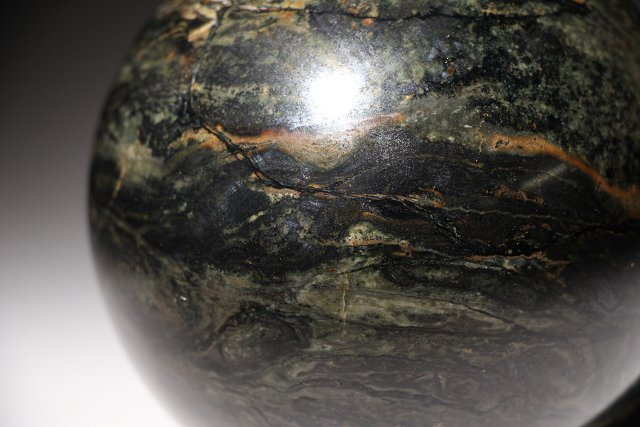 ☆百合☆鐵隕石玉 直径約10.5cm 重量約2202ｇ (検)隕鉄 石鉄 隕石玉 唐物 中国美術 古玩の画像6