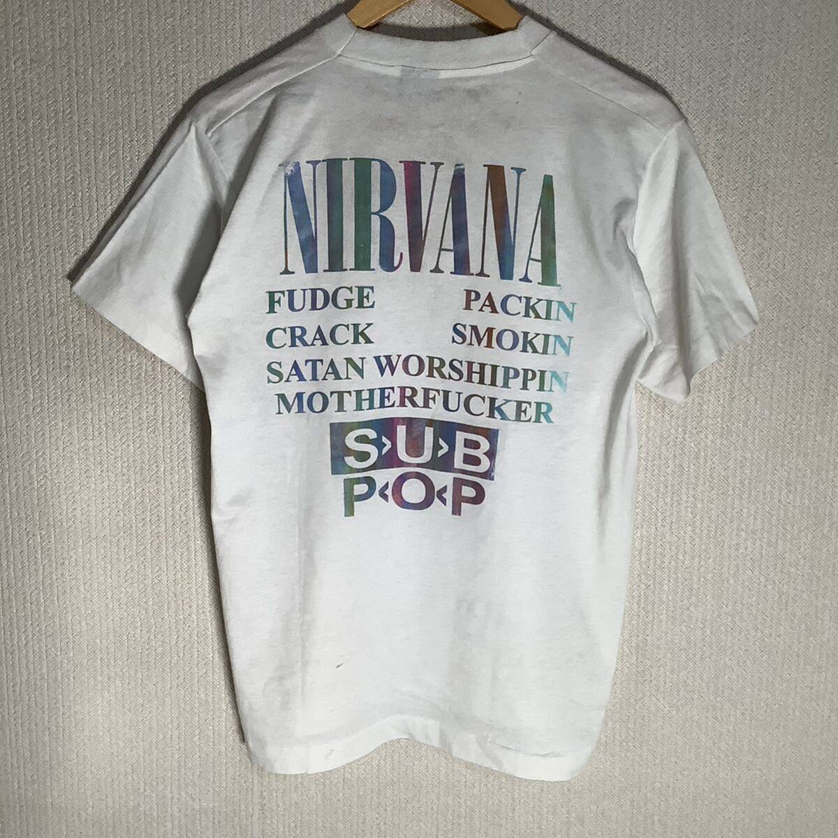 当時もの 1990s Nirvana Vestible レインボー Screen Stars製 パーキングロット ヴィンテージ Tシャツ 80s 90s カート・コバーンの画像4
