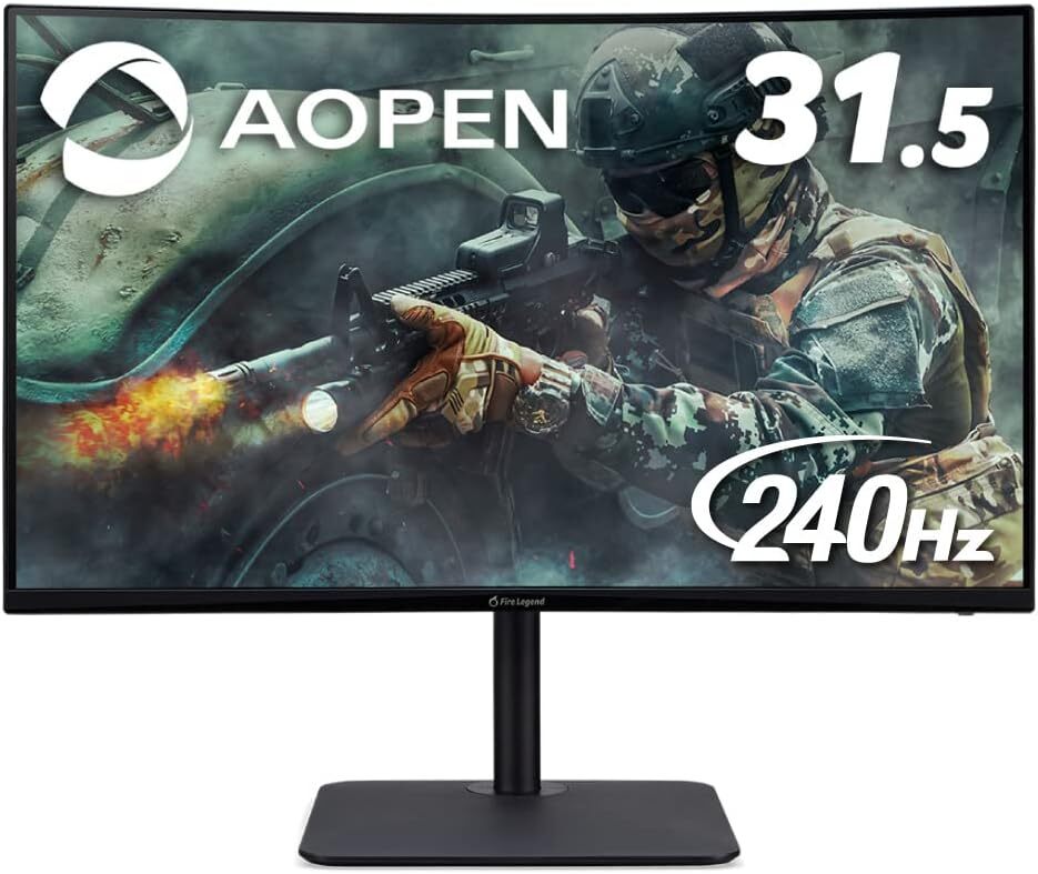 新品■Acer AOPEN ゲーミング湾曲モニター 32HC5QRZbmiiphx 31.5インチ 240Hz 1ms VA フルHD PS4 FPS向き HDMI×2 の画像1