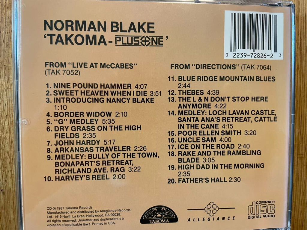 CD NORMAN BLAKE / TAKOMA PLUS ONEの画像3