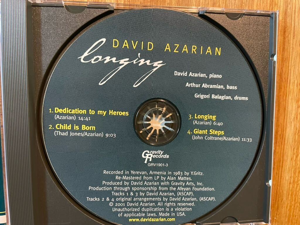 CD DAVID AZARIAN / LONGINGの画像2