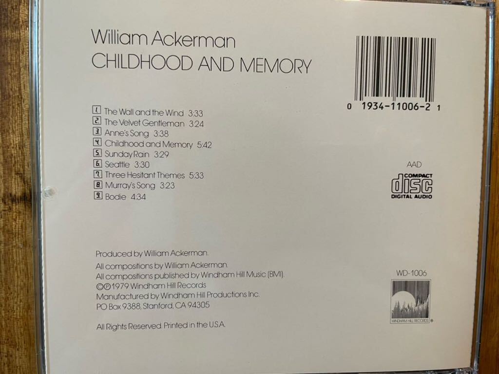 CD WILLIAM ACKERMAN / CHILDHOOD AND MEMORY_画像3