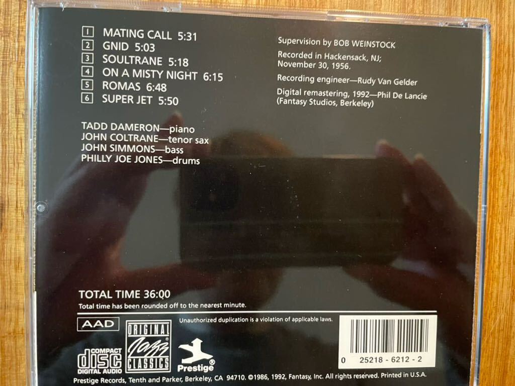 CD TADD DAMERON with JOHN COLTRANE / MATING CALLの画像3