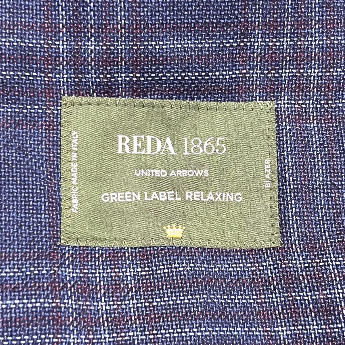 至極の一品 GREEN LABEL RELAXING グリーンレーベルリラクシング REDA レダ テーラードジャケット アンコン チェック ウール ネイビー 48_画像9