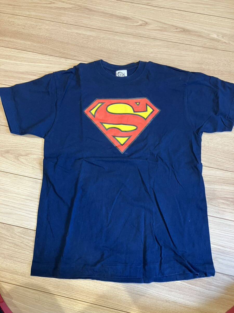 A BATHING APE アベイシングエイプ LサイズTシャツ　BAPE スーパーマン　ネイビー_画像2