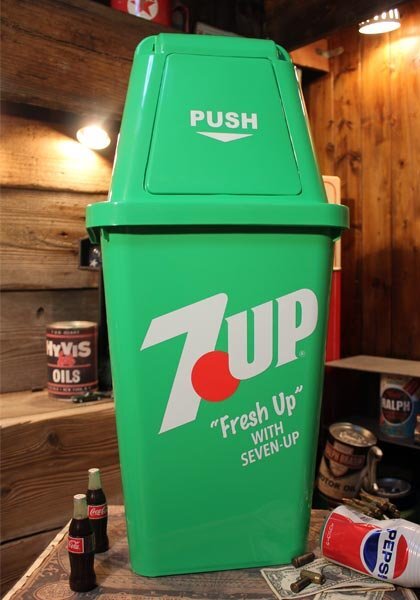 1円 新品 ７UP GREEN 20L ダストボックス ゴミ箱 セブンアップ ごみ箱 アメリカンインテリア アメリカン雑貨 ガレージの画像1