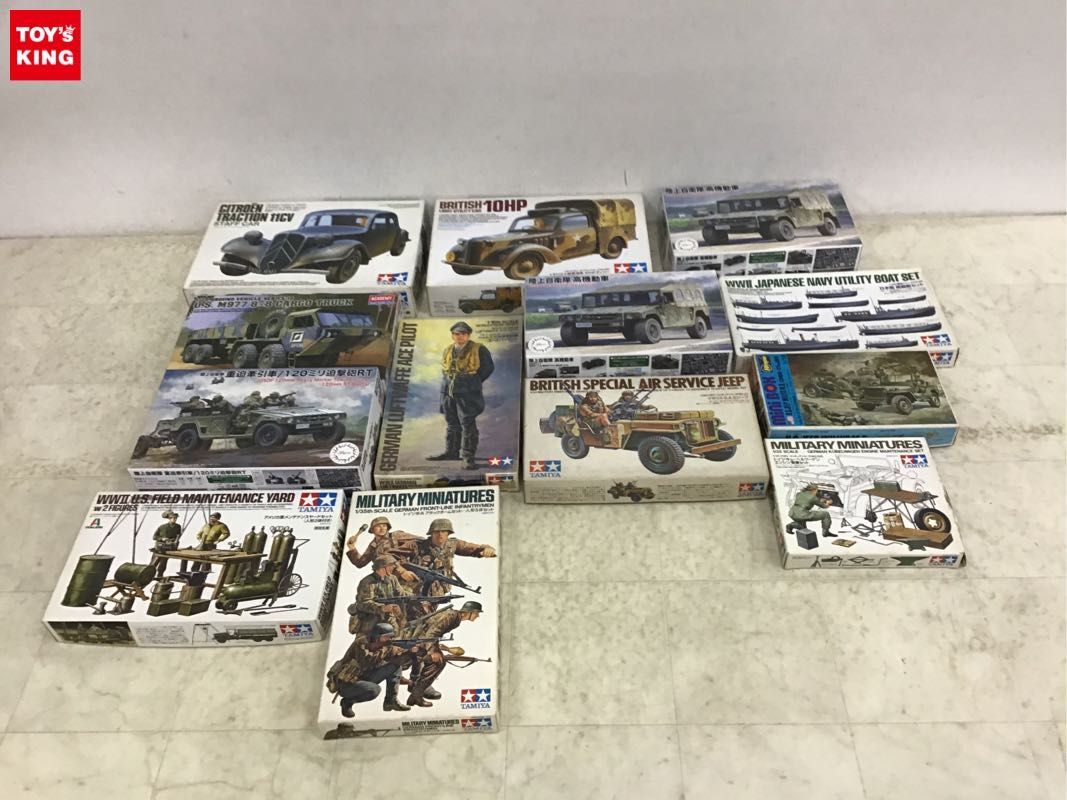 1円〜 同梱不可 ジャンク タミヤ 他 1/35 イギリス小型軍用車 10HPティリー、1/72 陸上自衛隊 高機動車 等の画像1