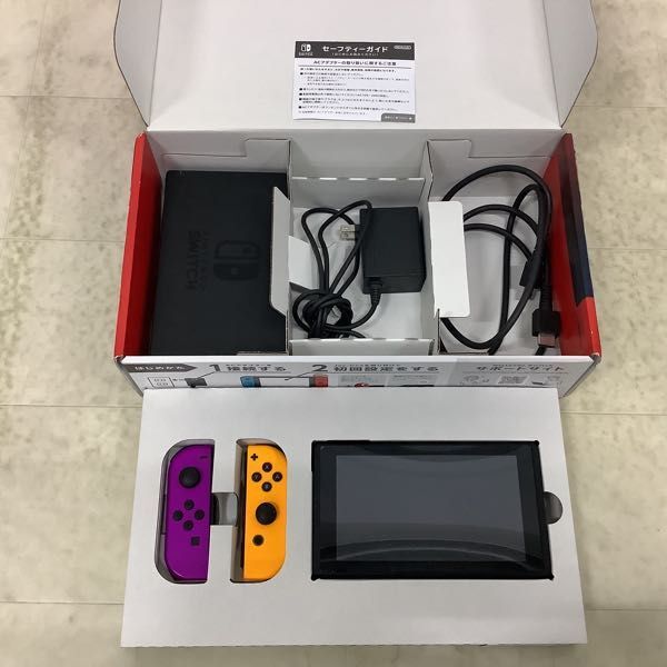 1円〜 欠品 動作確認/初期化済 Nintendo Switch HAC-001(-01) ネオンパープル ネオンオレンジ_画像2