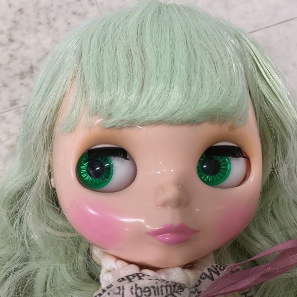 1円〜 箱無 Blythe ブライス ミントグリーン ウェーブロングヘア ゴールド/青/緑/ピンク アイ レースエプロン レースワンピ他の画像9