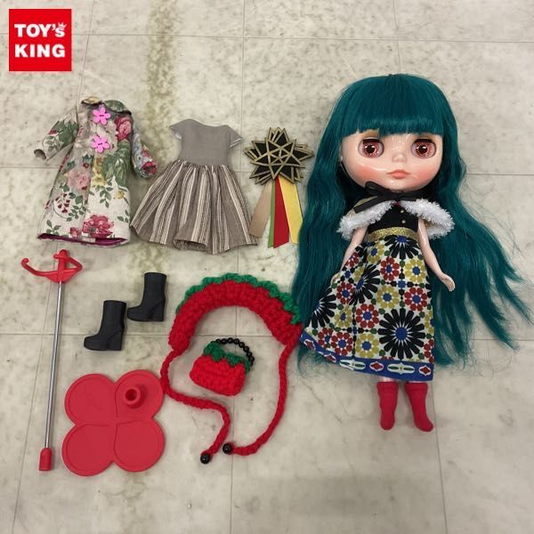 1円〜 箱無 Blythe ブライス マラケシュ メランジュ 花柄コート ニットヘッドドレス他の画像1