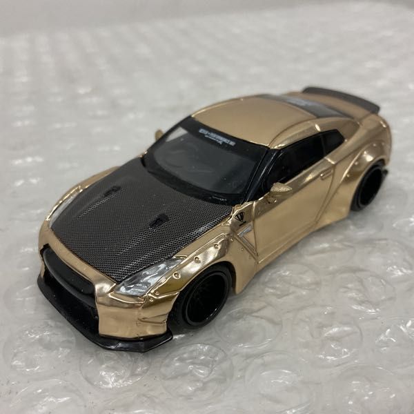 1円〜 MINI GT LB★WORKS ニッサン GT-R R35 タイプI リアウィングver.2 サテンゴールド w/カーボン 静岡2019限定版の画像3