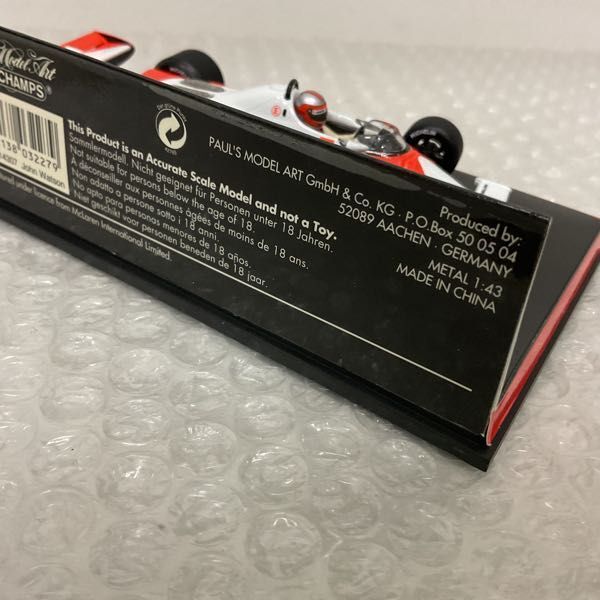 1円〜 ミニチャンプス 1/43 マクラーレン フォード MP4 Winner GP England 1981 J.ワトソンの画像7