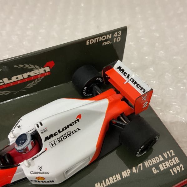 1円〜 ミニチャンプス 1/43 McLAREN MP 4/7 Honda V12 G.BERGER 1992_画像6