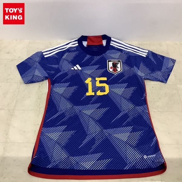 1円〜 adidas サッカー日本代表 2022 ユニフォーム 15 鎌田 大地 XLサイズの画像1