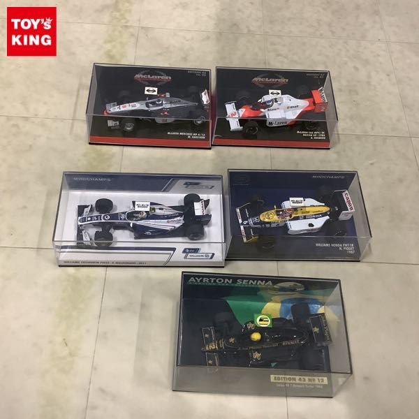 1円〜 ミニチャンプス 1/43 マクラーレン メルセデス MP 4/13 N.HAKKINEN、ウイリアムズ ホンダ FW11B N.PIQUET 1987他の画像1