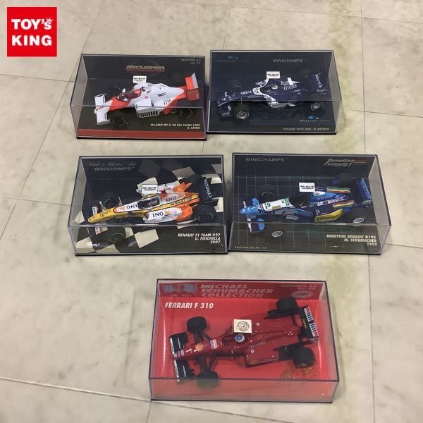 1円〜 ミニチャンプス 1/43 ベネトン ルノー B195 M.シューマッハ 1995、マクラーレン MP 4/2B TAG TURBO 1985 N.LAUDA他の画像1