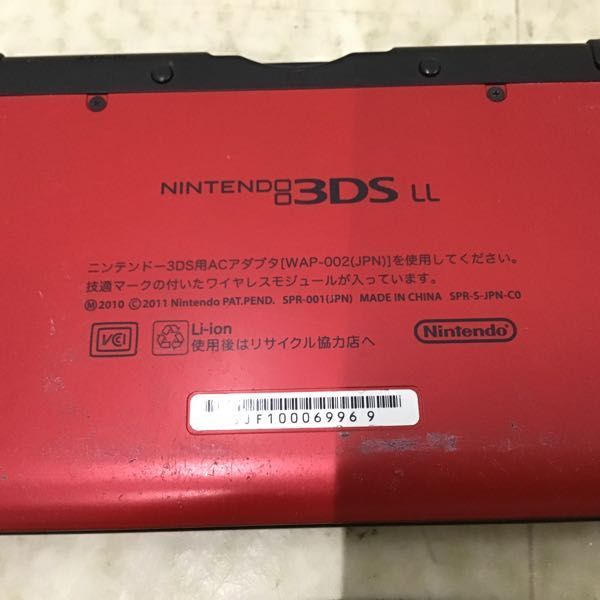 1円〜 動作確認/初期化済 箱無 ニンテンドー3DS LL 本体 SPR-001(JPN) レッド×ブラックの画像3