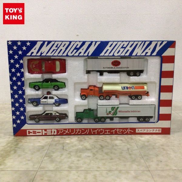 1円〜 トミカ アメリカンハイウェイセット スペアコンテナ付 日本製の画像1