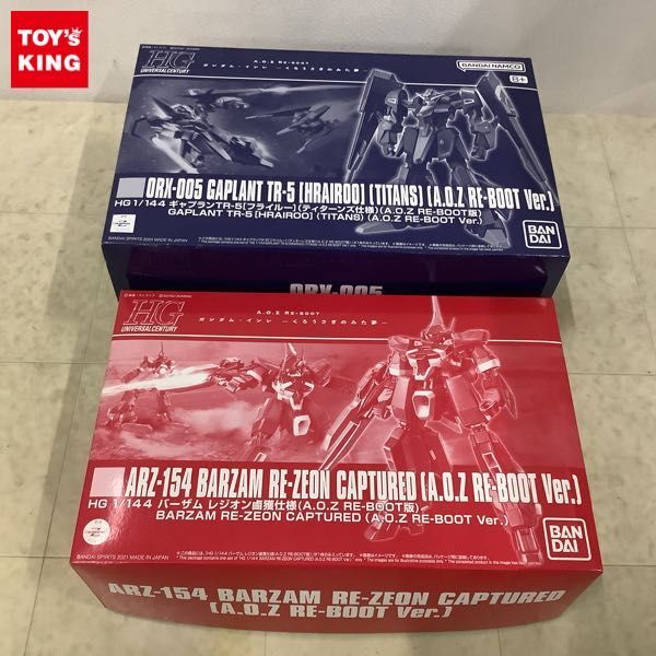 1円〜 HGUC 1/144 A.O.Z RE-BOOT バーザム レジオン鹵獲仕様、ギャプランTR-5 フライルー ティターンズ仕様の画像1