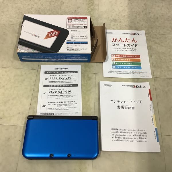 1円〜 動作確認/初期化済/欠品 ニンテンドー3DS LL 本体 SPR-001（JPN） ブルー×ブラック、ACアダプター WAP-002（JPN）他の画像2