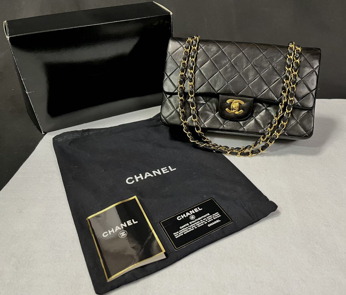 ◇ CHANEL シャネル マトラッセ チェーンショルダーバッグ ラムスキン ダブルフラップ ターンロック ゴールド金具 / 263792 / 416-1 の画像1