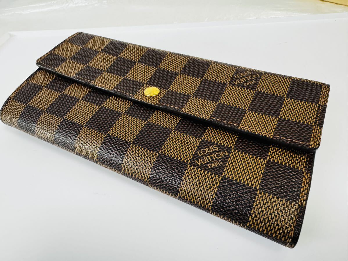 □ LOUISVUITTON ルイヴィトン ポルトフォイユサラ ダミエ エベヌ 長財布 箱、保存袋付 / 264525 / 424-81の画像2