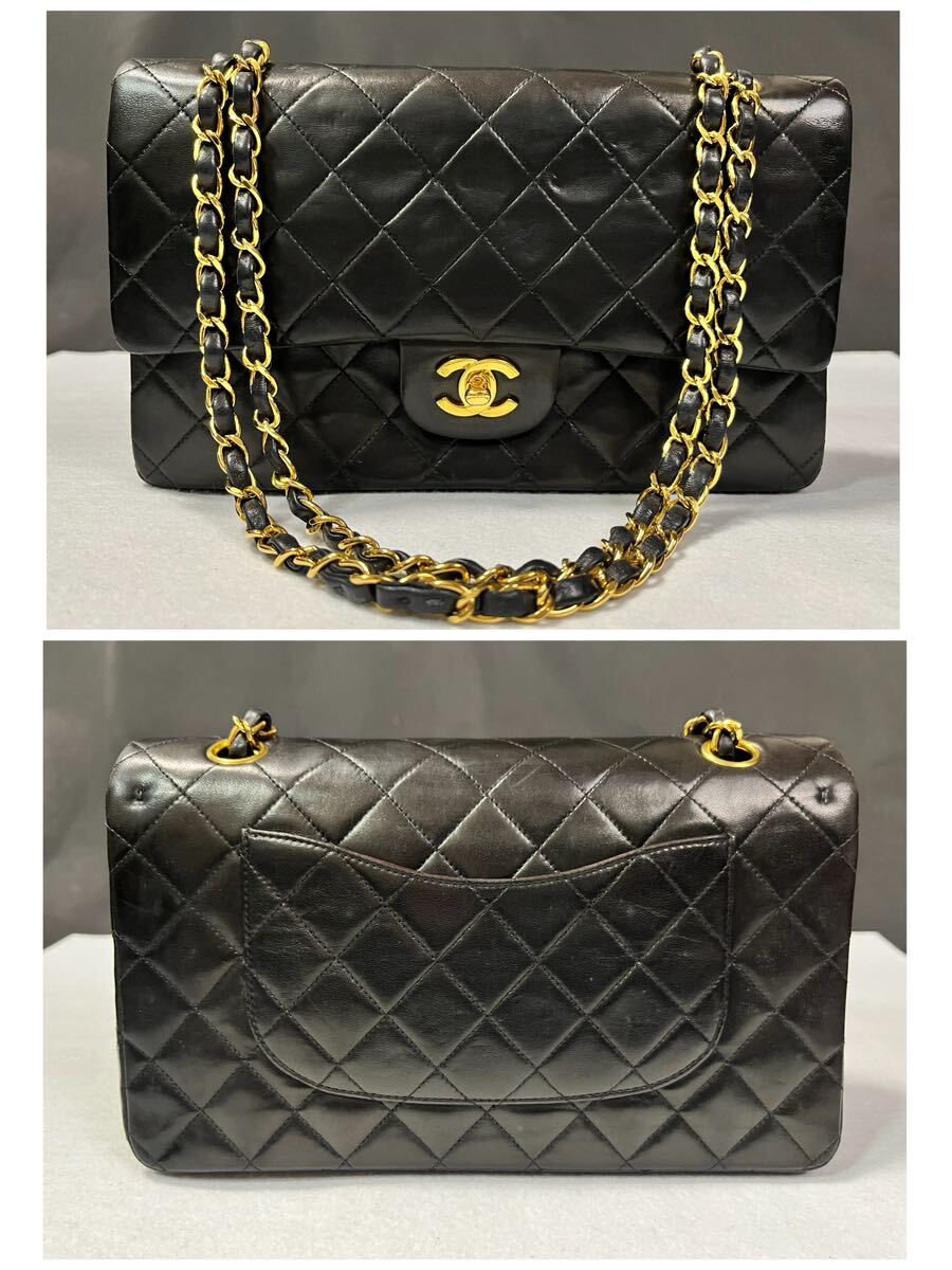 ◇ CHANEL シャネル マトラッセ チェーンショルダーバッグ ラムスキン ダブルフラップ ターンロック ゴールド金具 / 263792 / 416-1 の画像2