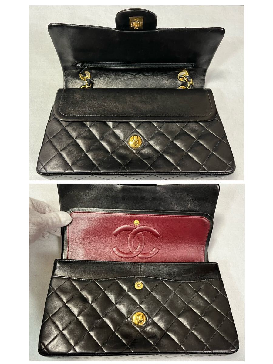 ◇ CHANEL シャネル マトラッセ チェーンショルダーバッグ ラムスキン ダブルフラップ ターンロック ゴールド金具 / 263792 / 416-1 の画像7