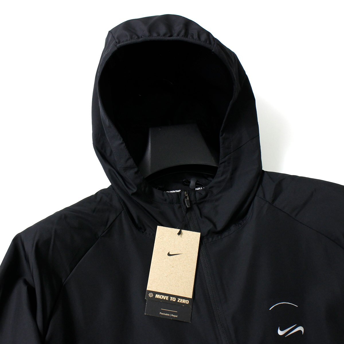 新品 NIKE ナイキ ランニング ジャケット M 黒 フルジップ ブルゾン フーディ メンズ スポーツ パッカブル ロングシーズン対応 ◆CS2072A_画像5