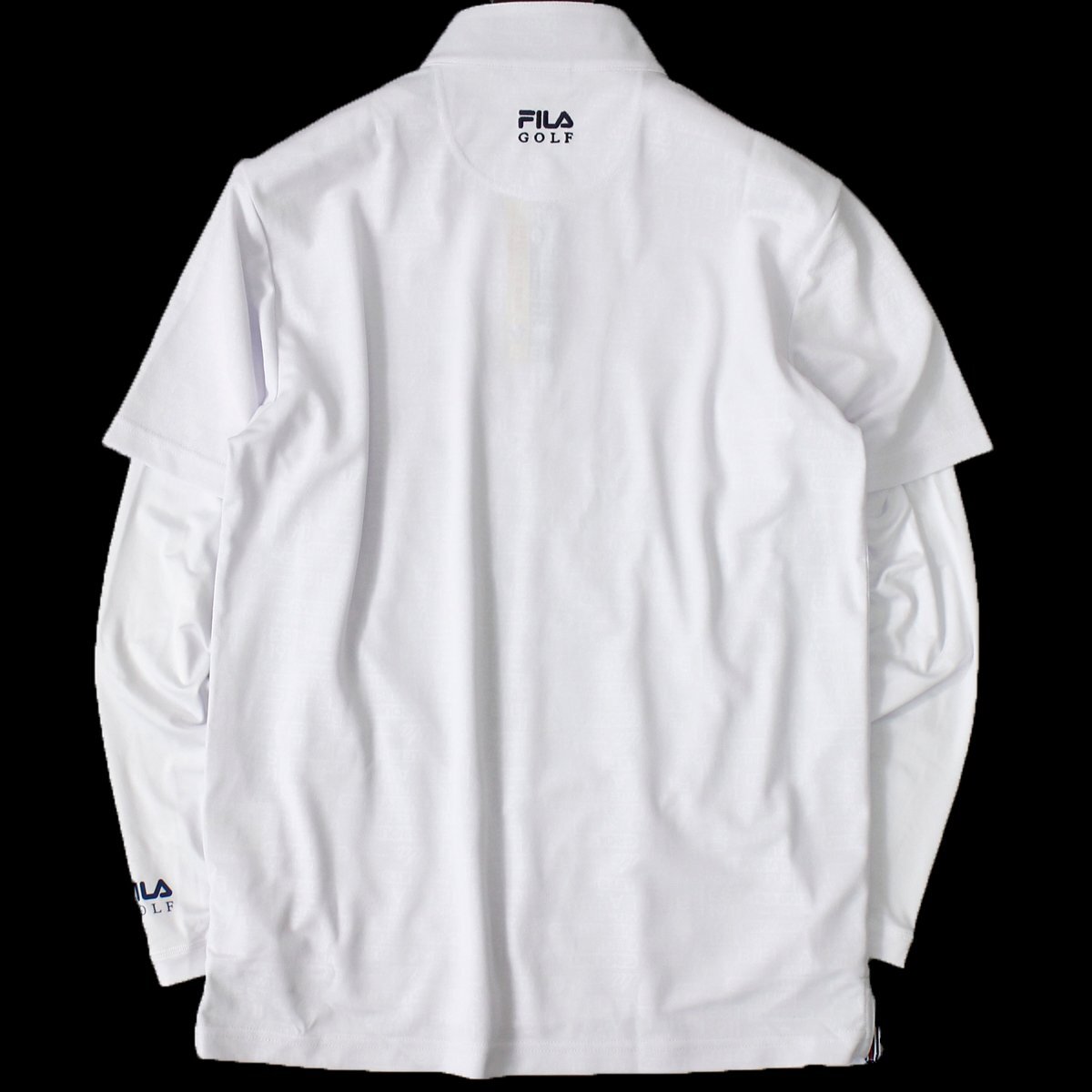 新品 FILA GOLF フィラ ハーフジップ 半袖 シャツ インナーシャツ 2点セット M 春夏 ゴルフ 接触冷感 メンズ ウェア 白 ◆CC2195Aの画像2