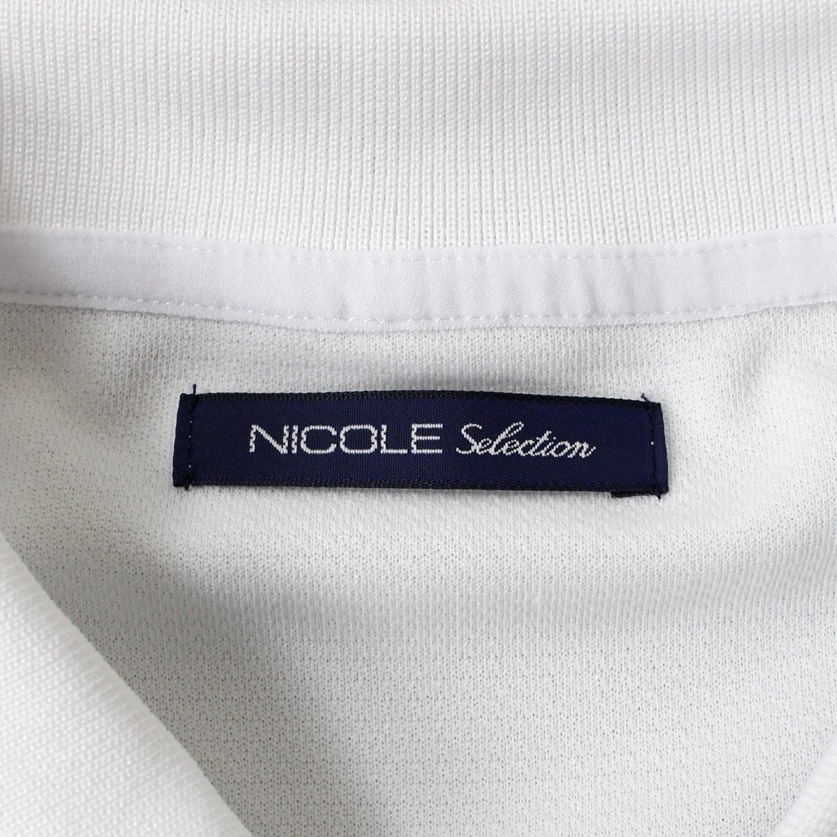 新品 NICOLE GOLF ニコル ゴルフ 中厚 半袖 ポロシャツ 46 (M) 白 吸水速乾 シャツ メンズ ウェア ホワイト 春夏 ◆CC2168Aの画像9