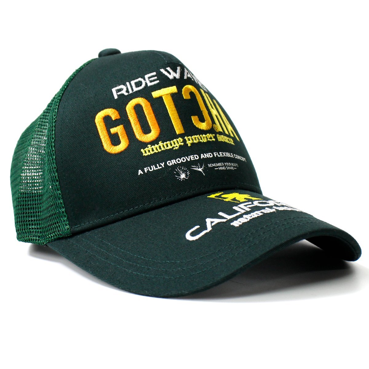 新品 ガッチャ ゴルフにお勧め 接触冷感 メッシュ キャップ フリーサイズ GOTCHA 帽子 メンズ グラデーション 刺繍 緑 ◆CC224の画像2