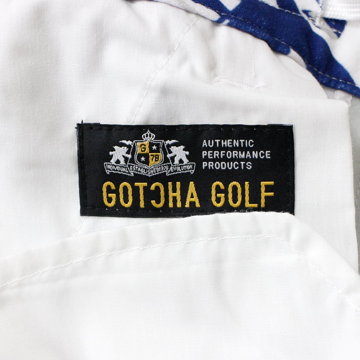 新品 ガッチャ ゴルフ 接触冷感 ストレッチ ロングパンツ M 春夏 GOTCHA GOLF ボトムス ストレッチ メンズ ウェア 刺繍 総柄 ◆CC2265A_画像10