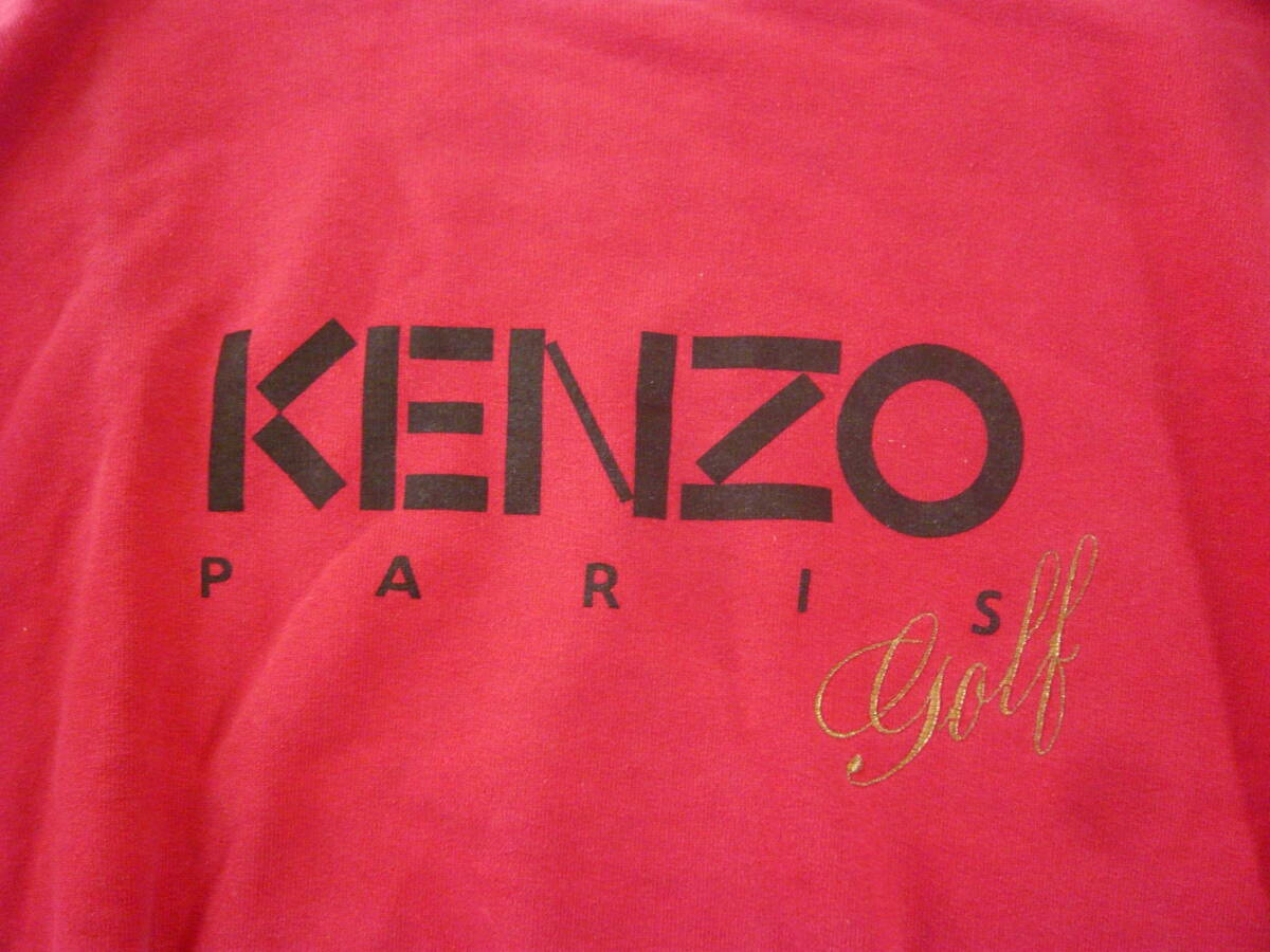 KENZO ケンゾー 胸ロゴ クルーネック スウェットトレーナー レッド 赤 メンズL ビンテージ品の画像5